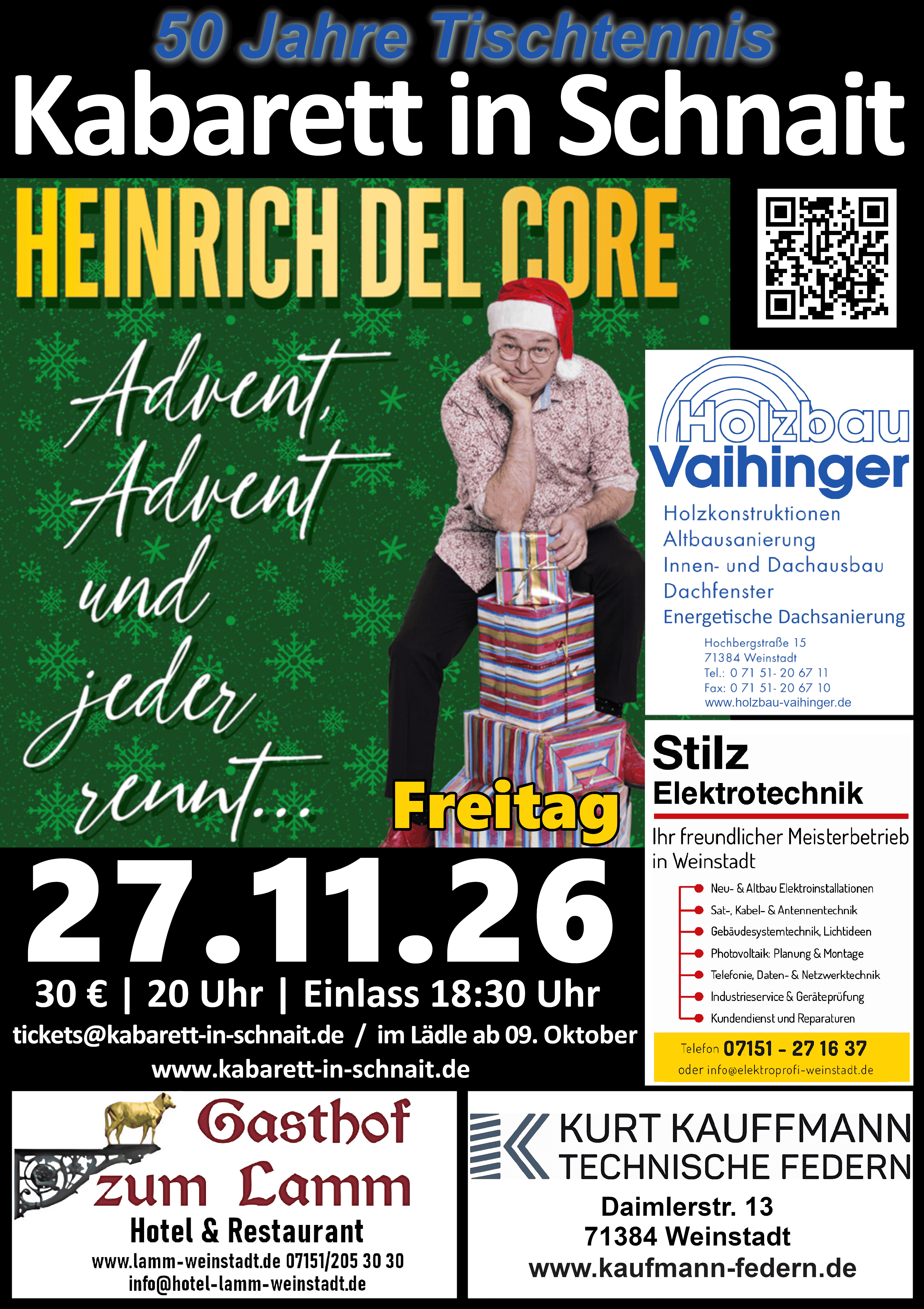 Plakat zur neuen Kabarett-Veranstaltung in Schnait